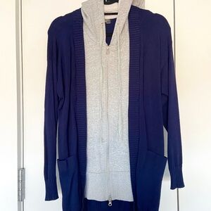 Aqua mixed media cardigan